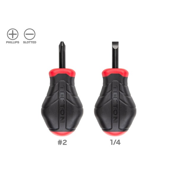 Stubby High-Torque Black Oxide Blade Screwdriver Set, 2-Piece (No. 2, 1/4 in.)